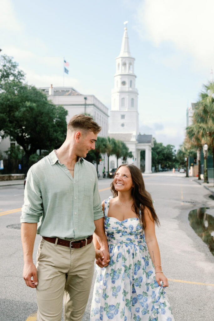 downtown charleston engagement session